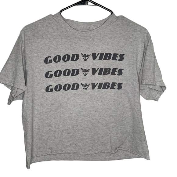 Brandy Melville Tops - J. Galt Good Vibes Cropped T-Shirt, Size Medium
